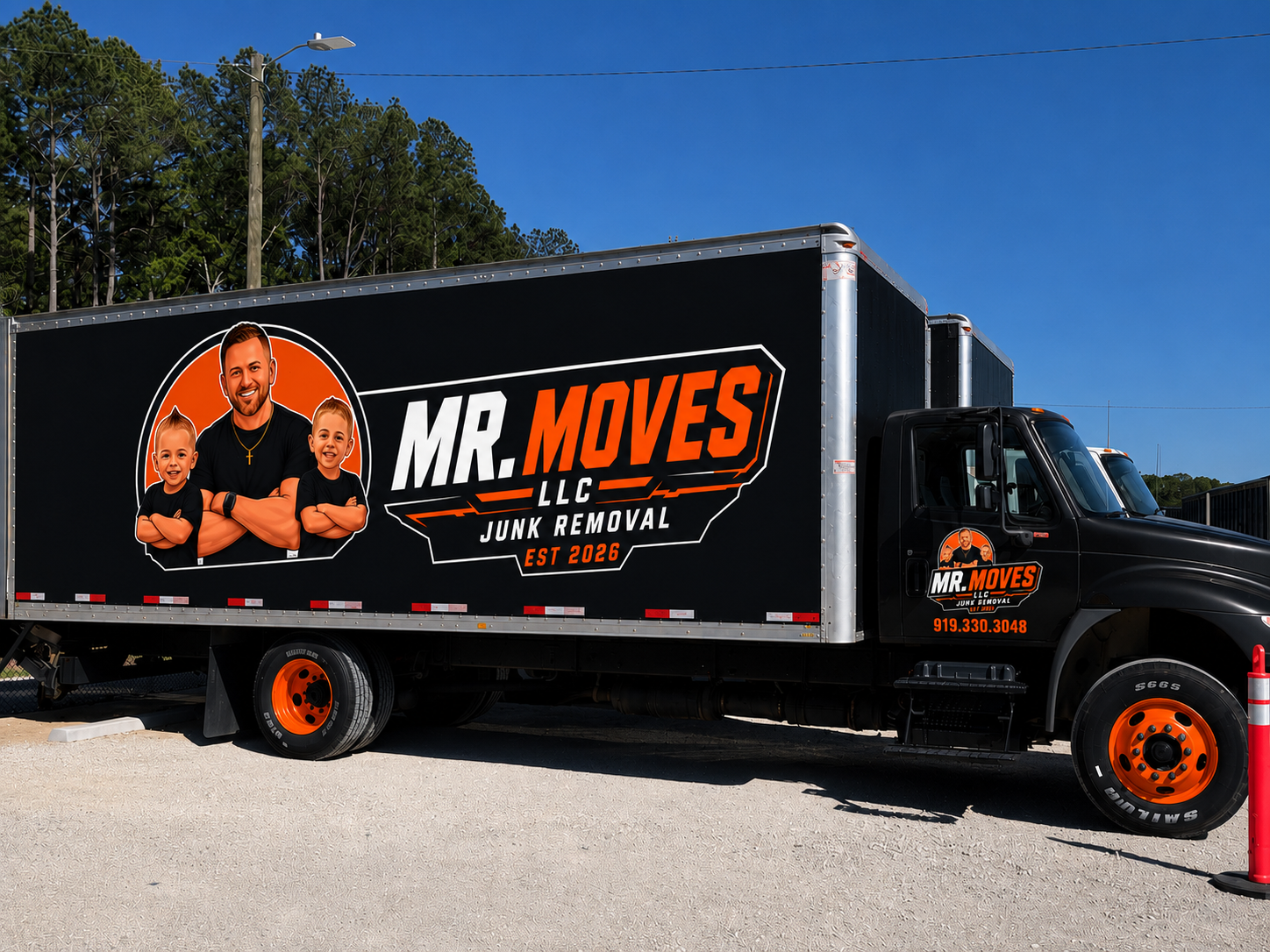 Mr. Moves crew removing an old couch